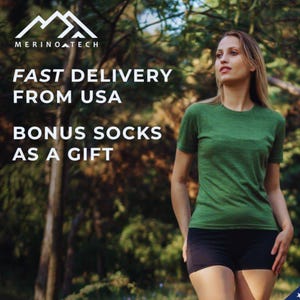 Merino wool shirt women thermal shirts, ladies casual shirt, running gear, hiking clothes, undershirt