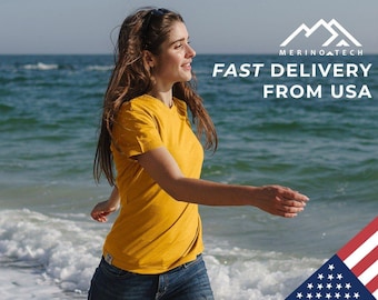 Ladies running top, true classic tees, merino wool shirt, athleisure wear, merino wool thermal shirts, base layer thermal tops, undershirt
