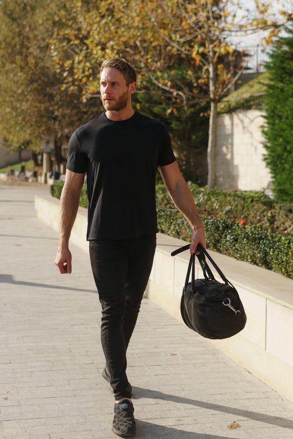 Mens Shirts: Merino Wool T-Shirt for Men + Socks, Lightweight Casual Tee for Hiking & Summer Activewear, Soft Crewneck Base Layer Top