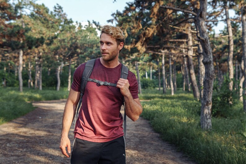 Merino wool shirt for men, mens base layers thermal shirts, hiking clothes, thermal tops, gymwear, runner gear imagem 13