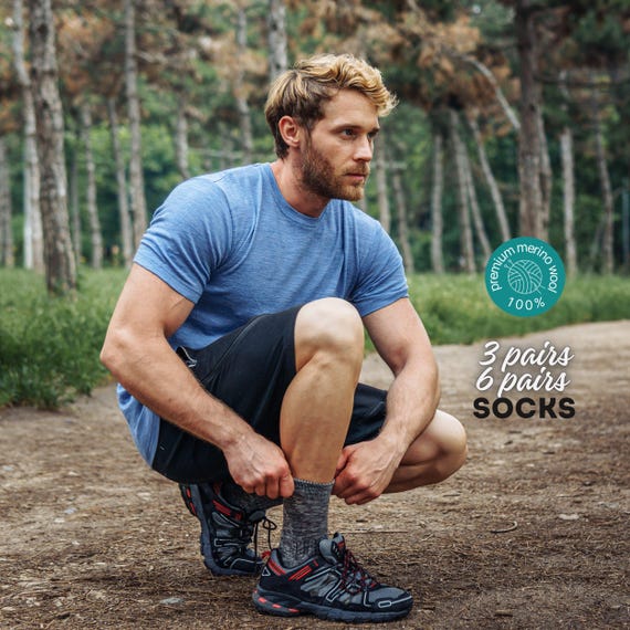 Hiking Socks: Merino Wool Socks moisturizing, merino socks, walking socks breathable, crew length socks, hiking footwear, moisture wicking