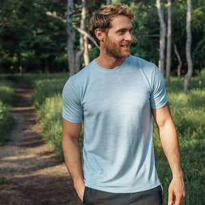 Merino.tech 100% Organic Merino Wool Lightweight Men's T-Shirt image 1