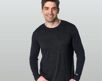 Merino t shirt: merino wool shirt, thermal long sleeve merino shirt, mens running gear, merino wool thermal shirts, mens hiking clothes