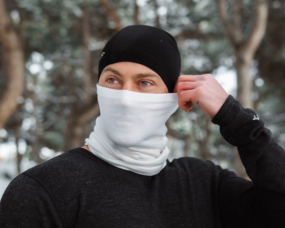 Neck Gaiter Original Merino Wool, Organic Wool Washable Face Mask | Natural Merino Neck Warmer for Outdoors, Thin Headband | Gift