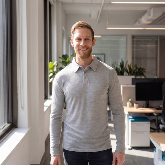 Casual polo shirts: merino shirt long sleeve polo mens wool base layer thermal shirts