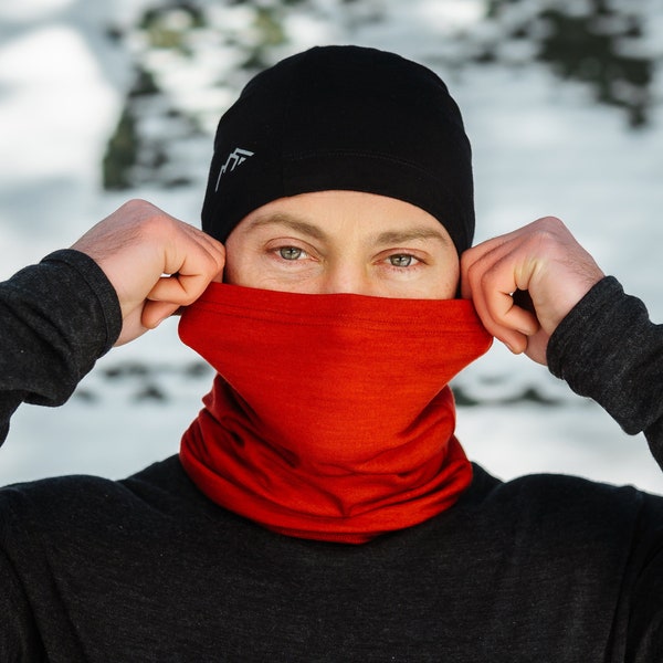 Merino Wool Neck Gaiter, Unisex Neck Gaiter, Adult Face Mask, Wool Neck Warmer, Outdoors Neck Warmer for Men & Women, Organic Eco Gifts