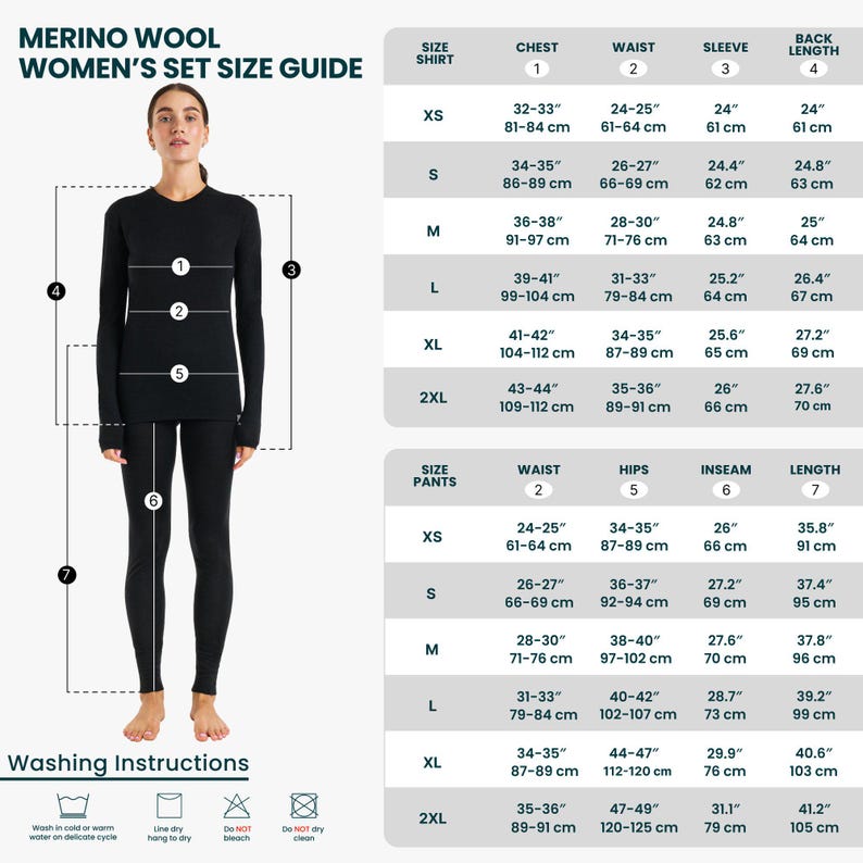 Merino base layer activewear set gymwear for women, loungewear set: merino wool shirt + thermal leggings, base layer thermal underwear image 9