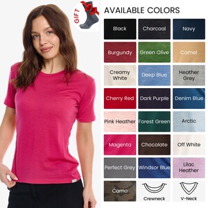 Merino t-shirt: womens base layer merino wool shirt, gymwear, runner gear, hiking clothes image 8