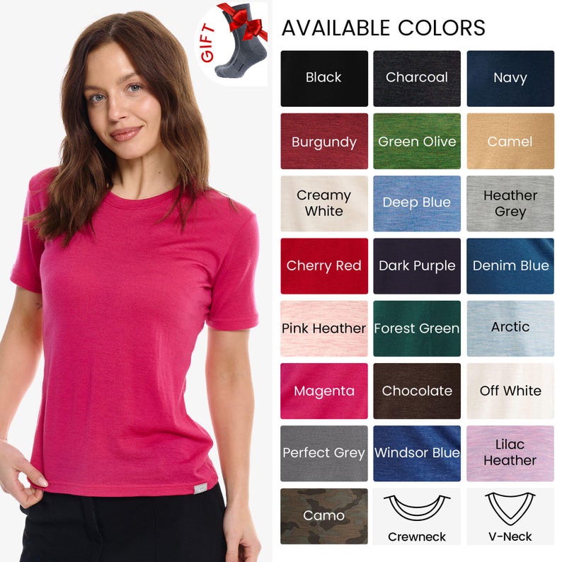 Merino t-shirt: womens base layer merino wool shirt, gymwear, runner gear, hiking clothes image 8
