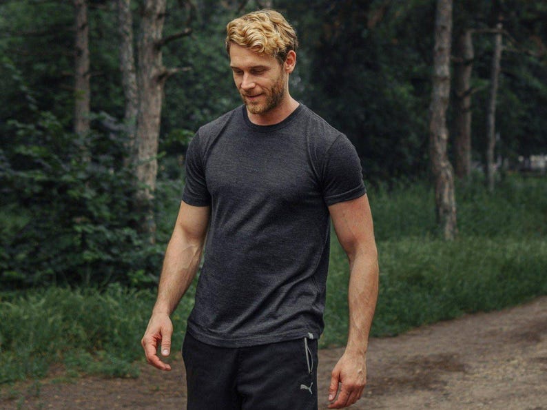 Merino wool shirt for men, mens base layers thermal shirts, hiking clothes, thermal tops, gymwear, runner gear imagem 15