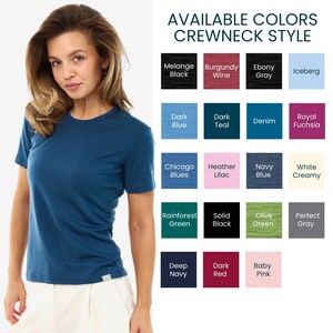 Lightweight Merino wool shirts: base layer top, undershirt, ladies casual shirt, gymwear, hiking clothes immagine 8