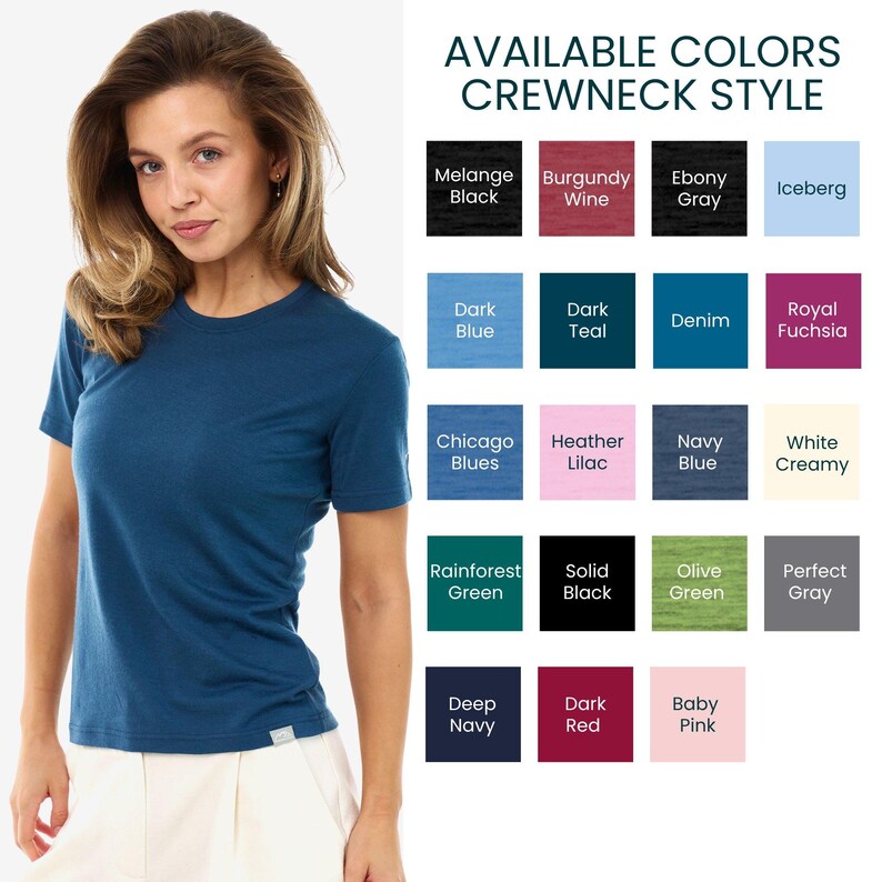 Lightweight Merino wool shirts: base layer top, undershirt, ladies casual shirt, gymwear, hiking clothes immagine 8