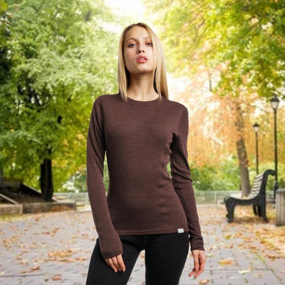 Merino long sleeve thermal shirts, wool underwear, sweatshirt, sweater, base layer undershirt, gymwear, activewear