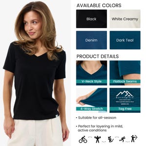 Lightweight Merino wool shirts: base layer top, undershirt, ladies casual shirt, gymwear, hiking clothes immagine 10