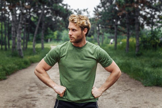 Merino base layer wool shirt for men: merino wool shirt, mens running gear, merino wool thermal shirts, gymwear men, thermal tops undershirt