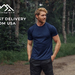 Thermal shirts - Merino wool shirt, men&#39;s thermal tee, hiking clothes, merino base layer mens undershirt, true classic tees, gymwear men