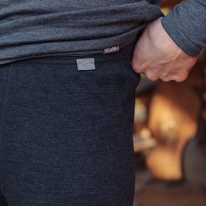 Men workout clothes: workout leggings merino wool Long Johns + Socks, Merino Base Layer Thermal Undewear Wool Mens Pants, Midweight 250 gsm image 8