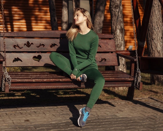 Merino Wool Leggings for Women | Organic Lightweight Thermal Base Layer | Comfortable Workout & Underwear Bottoms, Activewear, Gift for Her