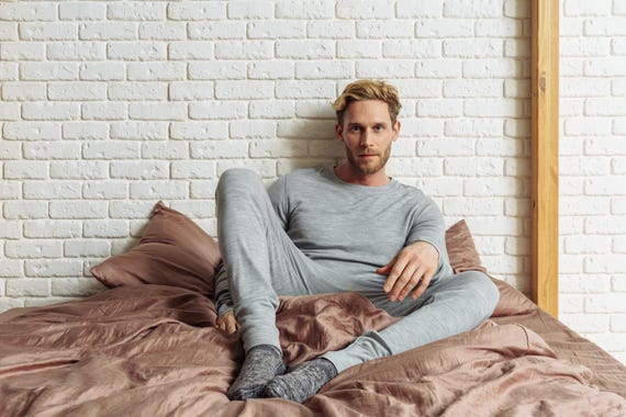 Thermal underwear mens base layer lounge wear set: mens undershirt + underpants, merino base layer long underwear, thermal wear, long johns