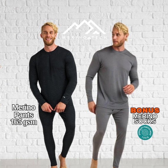 Lightweight merino wool pants base layer nature leggings, sweatpants joggers, thermal underpants