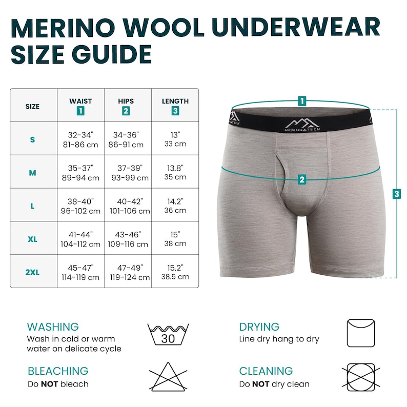 Merino Wool Boxer Shorts mens underwear, organic mens boxers, undergarments, Boxer Briefs, underpants afbeelding 8