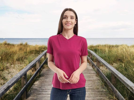 Organic Shirt For Women, Lightweight Women's Short Sleeve T-Shirt + Merino Wool Socks, Merino Wool Summer Tee, Soft Baselayer