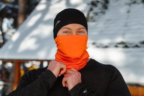 Merino Wool Men's Neck Gaiter & Washable Face Mask | Thin Wool Neck Warmer for Outdoor Use | Perfect Gift For Him