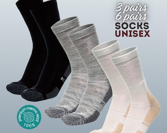 Merino Wool Socks Unisex: merino socks, hiking socks, walking socks breathable thermal socks