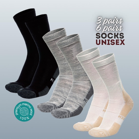 Merino Wool Socks Unisex: merino socks, hiking socks, walking socks breathable moisture wicking footwear