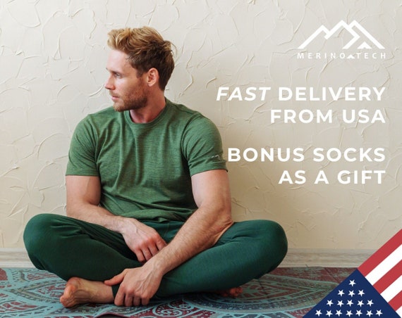 Organic Wool Pants - Merino Wool Thermal Underwear Pants, Organic Lightweight Base Layer for Men, Ideal Training Bottoms & Comfort Wear