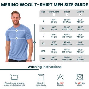 Merino wool shirt for men, mens base layers thermal shirts, hiking clothes, thermal tops, gymwear, runner gear imagem 9