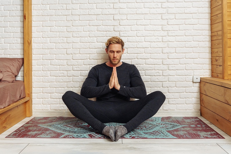 Merino wool thermal set mens base layer long underwear, mens loungewear set, merino base layer thermal wear, lounge wear set, long johns Charcoal Grey