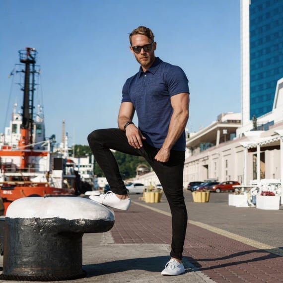 Mens Polo Shirts: Merino Wool Polo for Men, Natural Wool Tee, Organic Short Sleeve T-Shirt, Stylish Casual Shirt, Sustainable Menswear