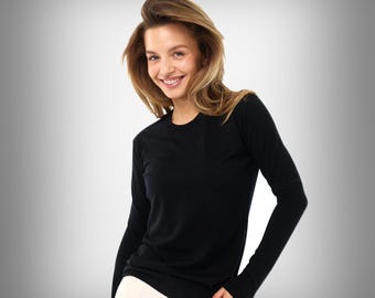 Merino wool thermal shirts, basic long sleeve merino shirt, sweatshirt, base layer thermal wear