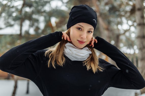 Merino Wool Scarf & Headband | Warm Face Guard, Gaiter Mask, Wool Neck Warmer, Lightweight Hair Wrap, Organic Headband, Unisex Beanie