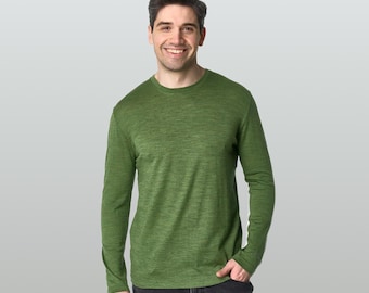 Merino wool shirt for men: merino shirt, merino base layer thermal long sleeve mens wool shirt, merino wool thermal underwear, undershirt