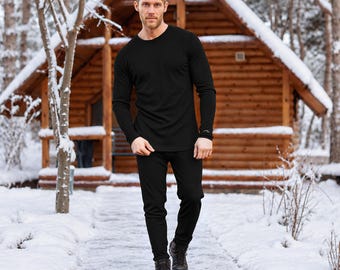 Merino Wool Set Thermals for Men Base Layer Underwear, Cold Weather Gear, Layering Essential
