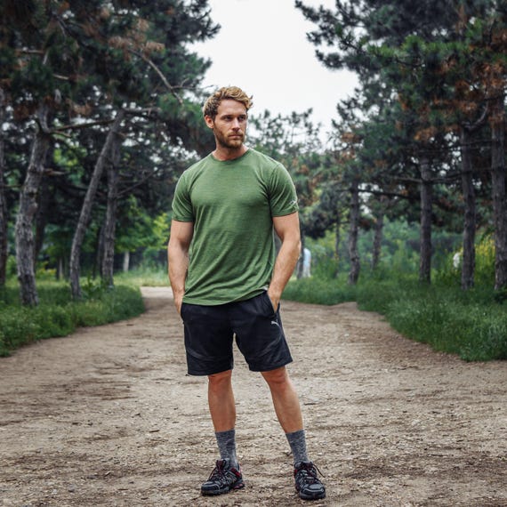 Men's base layers - merino wool shirt for men, hiking clothes mens undershirt, base layer underwear thermal shirts, merino wool tshirt