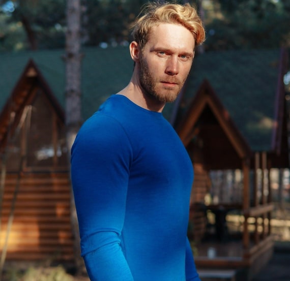 Merino Wool Long Sleeve Sweatshirt | Organic Midweight Base Layer | Thermal T-Shirt for Men | Activewear Wool Top