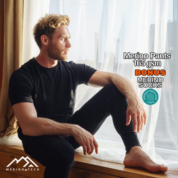 Lightweight merino wool pants base layer nature leggings, thermal underwear, underpants, thermals, hiking clothes