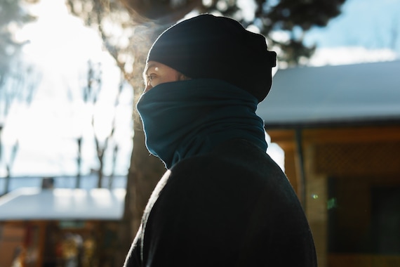 Merino Wool Men's Neck Gaiter & Washable Face Mask | Thin Wool Neck Warmer for Outdoor Use | Perfect Gift For Him