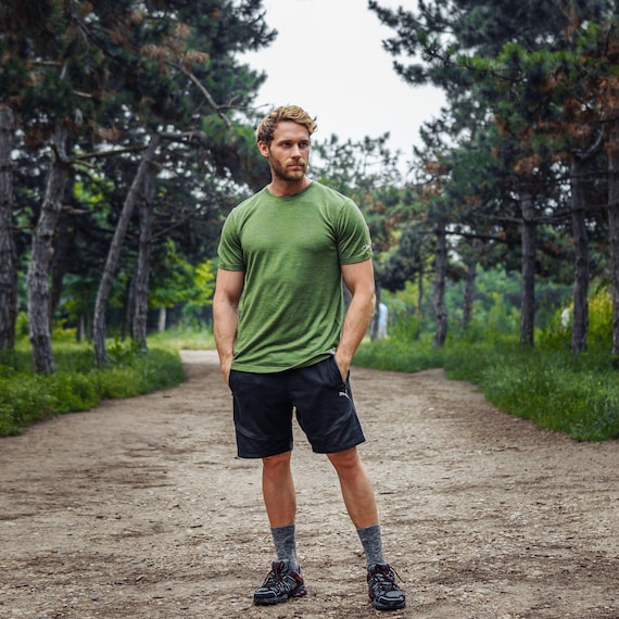 Merino wool shirt - true classic tshirt, merino t shirt base layer thermal tops, thermal shirts, gymwear men, mens running gear wool t-shirt