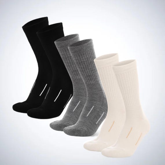 Merino Wool Socks - Breathable Comfortable Unisex Casual Socks, Soft All-Season Pack of 2, Perfect for Running & Summer Wear