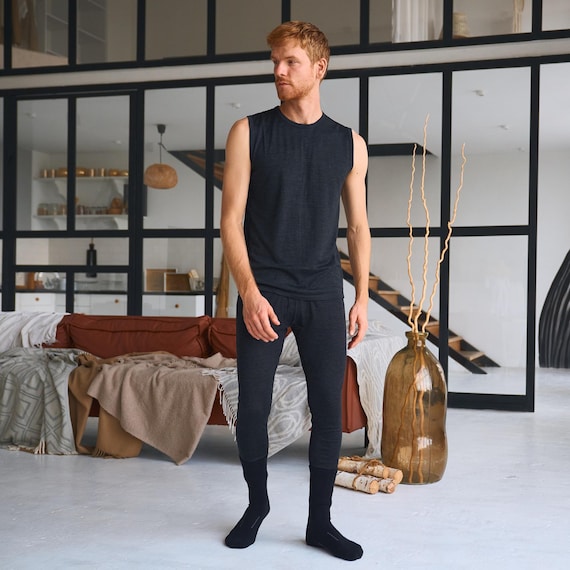 Mens merino pants, thermal leggings men, legging for sport, runner gear, sweatpants, long johns