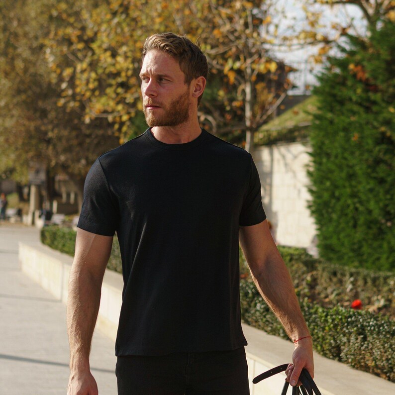 Merino wool shirt for men, mens base layers thermal shirts, hiking clothes, thermal tops, gymwear, runner gear imagem 12
