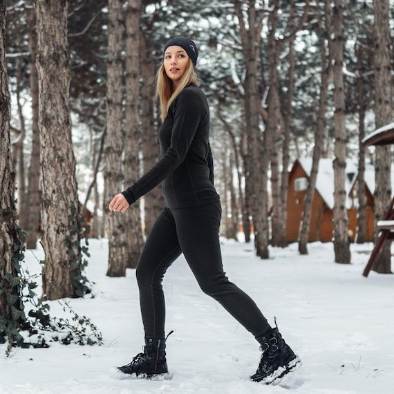 Ladies joggers merino wool pants thermal leggings winter activewear legging for sport, sweatpants, gymwear