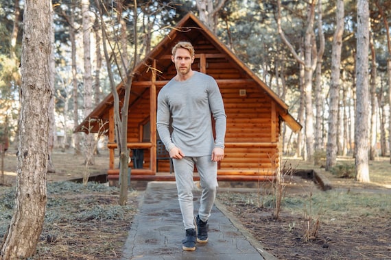 Merino thermals gymwear mens running gear, merino base layer thermal wear, thermal long sleeve shirt, gymnastics leggings, tracksuit