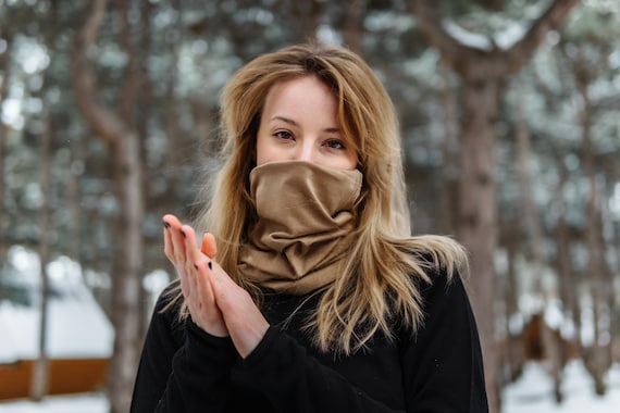 Warm Face Guard, Gaiter Face Mask | Merino Wool Neck Warmer, Lightweight Hair Wrap, Organic Gaiter Headband, Unisex Beanie & Covering