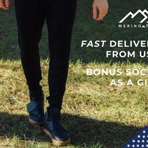 Organic Merino Wool Pants for Men + Hiking socks | Men&#39;s Wool Base Layer, Lightweight Thermal Underwear, Soft Leggings, Gift for him