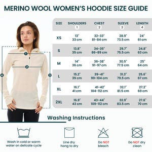 Merino wool hoodie base layer thermal shirts, zipper hoodie, lightweight hoodie, runner gear, gymwear bild 10